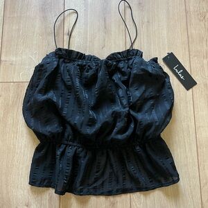 [NEW W/ TAGS] Lulus Black Peplum Top